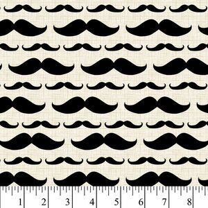 Paris Mustache Stripe Cotton 36 X 44-Inch Precut Sewing Fabric Craft Quilt NEW